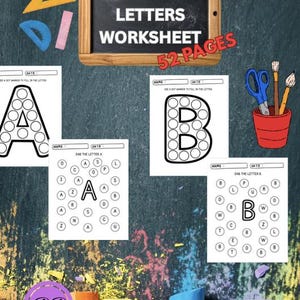 Dot the Alphabet – Bingo Dabber Bokstavsaktivitet för Barn – digital nedladdning