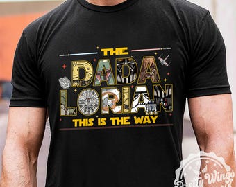 Rolig Sci-Fi-pappa-tröja, Dadalorian-tröja, This Is The Way-grafik-tröja, Retro Galaxy-pappa-tröja, Geek-pappa-present, Fars dag-present