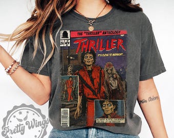 Vintage Michael Jackson-serietröja, King of Pop-thriller, retromusiktröja, popkulturtröja från 80-talet, gåva för musikfans