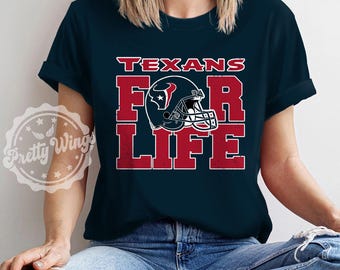 Houston Vintage Shirt, Texans For Life Tee, Retro T Shirt, Distressed Football Shirt, Texans Fan Gift, Game Day Shirt