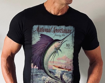 Vintage Fishing Shirt, Retro Marlin Fishing Shirt, Deep Sea Fishing Tee, Fisherman Gift Shirt, Nautical Vintage Tee