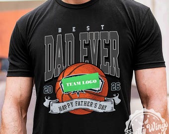 Best Dad Ever Basketball Shirt, Vintage Basketball Graphic Tee, Personalized Father's Day Gift, Custom Game Day Dad Tee, All Teams Available