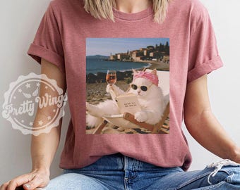 Funny Cat Tee, How To Be Rich Cat T-Shirt, Summer Cat Meme Shirt, Holiday Graphic Tee, Vacation Vibes Shirt, Unisex Tee
