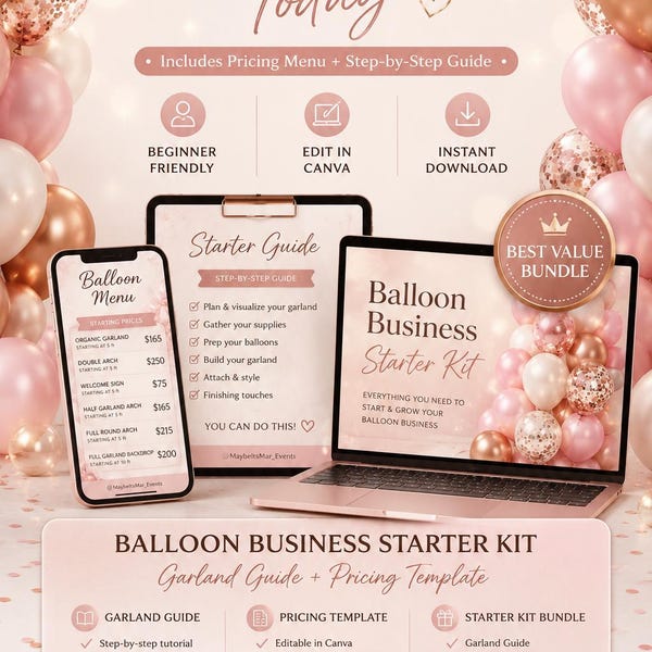 Balloon Business Starter Kit | Garland Guide, Pricing Template (Digital Download)