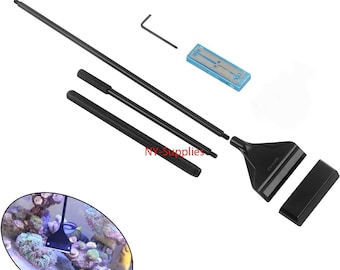 Limpador raspador de aquário QANVEE com 10 lâminas de aço inoxidável para tanque de vidro de plantas de recife de peixes Q2 26 polegadas