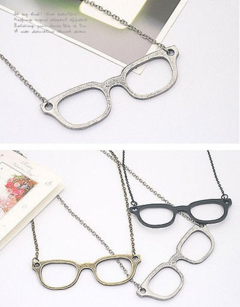 Nerd Glasses Necklace Etsy