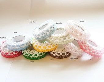 Fabric shabby chic scallop decorative washi laces tape