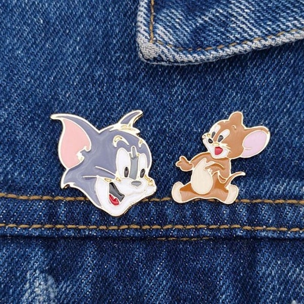 Tom and Jerry brooch pin