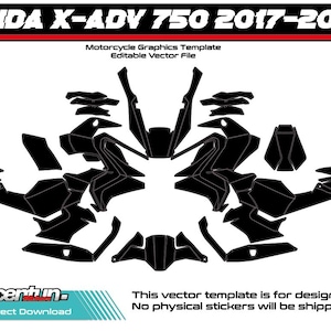 ホンダ X-ADV 750 2017-2020 テンプレート ベクター