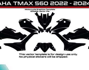 TMAX 560 2022-2024 Szablon wektorowy – Projekt zestawu naklejek na motocykl – Pliki EPS AI PDF – Natychmiastowe pobranie.