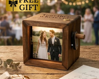 Scatola Flipbook con foto personalizzata, scatola con foto animata personalizzata con luce, scatola regalo con foto a manovella, scatola ricordo con foto unica per coppie