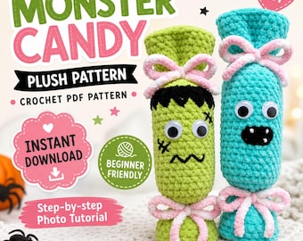 Monster Candy Crochet Plush Pattern | Frankenstein Amigurumi PDF (Instant Download)