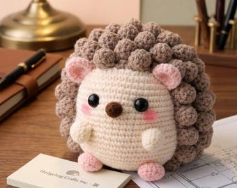 Crochet Hedgehog Amigurumi Pattern | Bobble Stitch Woodland Plush Toy (PDF Download)