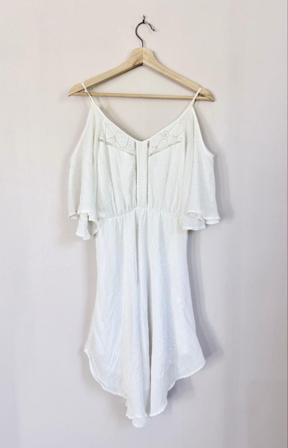 white cold shoulder boho dress Flowy Festival Midi Dress Size Small Color:Sage* Top 20 Best Disney all around) Waist FADINGLIGHTS