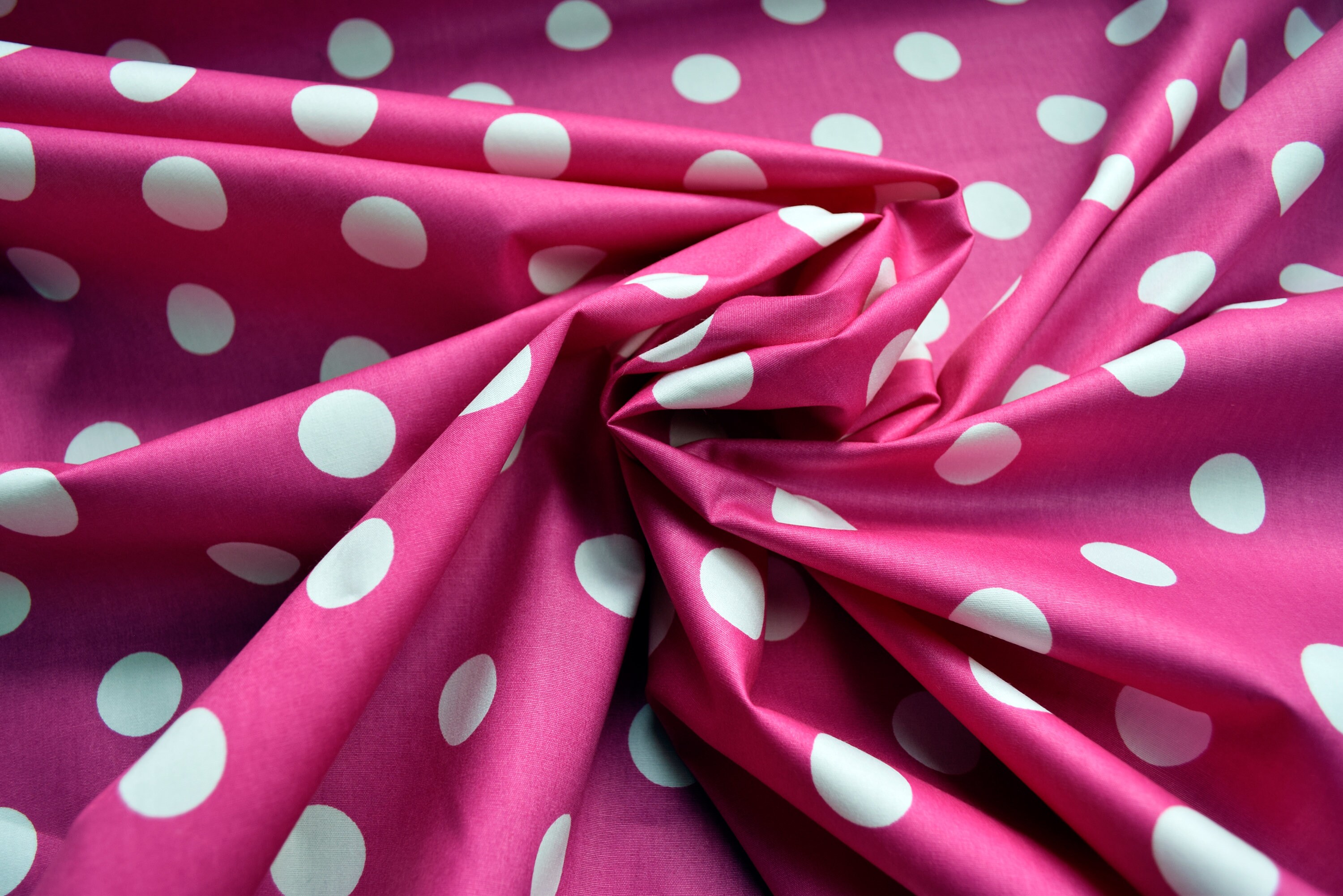 Pink Polka Dot Poly/cotton Fabric by the Metre Etsy UK