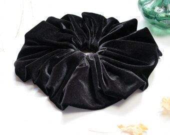 Giant Black Velvet Scrunchie, Oversized Black Velvet Scrunchie