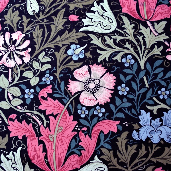 Tissu d'ameublement William Morris - Compton. Tissu original pour rideaux Sanderson de 1986 au mètre