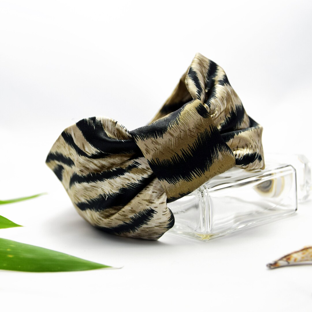 Tiger Print Headband Animal Print Headband Satin Hair Etsy UK
