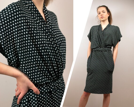black dress with white stars