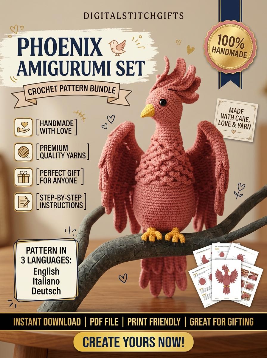 Fire Bird Legendary Creature Crochet Plush Pattern