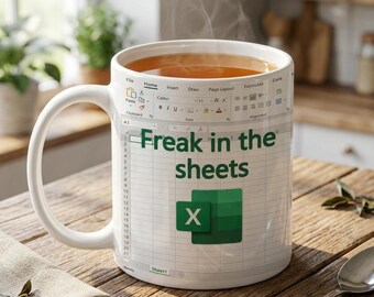 Excel Freak in the Sheets Mug, Funny Excel Coffee Mug, Spreadsheet Lover Gift, Accountant Gift, Office Coworker Mug, 11oz Cup