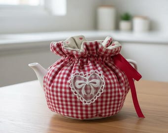 Knitted Tea Cosy Teapot Cover, Fabric Tea Pot Warmer, Cottagecore Kitchen Decor, Cute Gift for Tea Lovers, Kitchen Table Decor