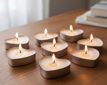 100 Heart Shaped Tealight Candle Cups, Aluminum Candle Tins, DIY Candle Making Supplies, Wax Containers, Candle Holders