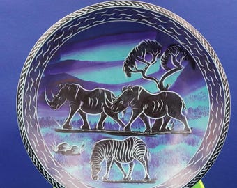 Authentic Kisii Kenya Soapstone Decorative Display Dish