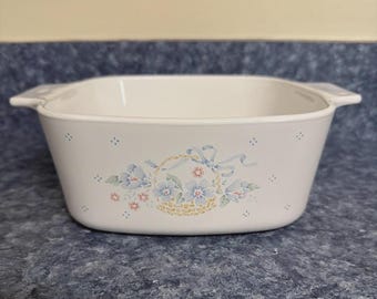 Corning Ware Country Cornflower A-1 1/2-B, 1.5 Liter Baking Dish Blue Ribbon Basket NO LID