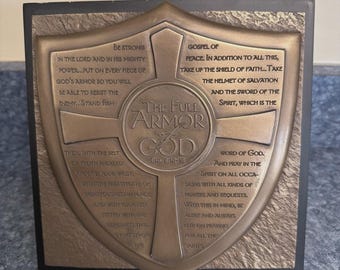 Escudo de la Armadura Completa de Dios para pared o escritorio (Efesios 6, Apóstol Pablo)