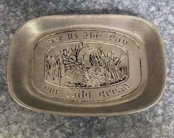 Vintage Wilton Ware Pewter Bread Plate Heavy