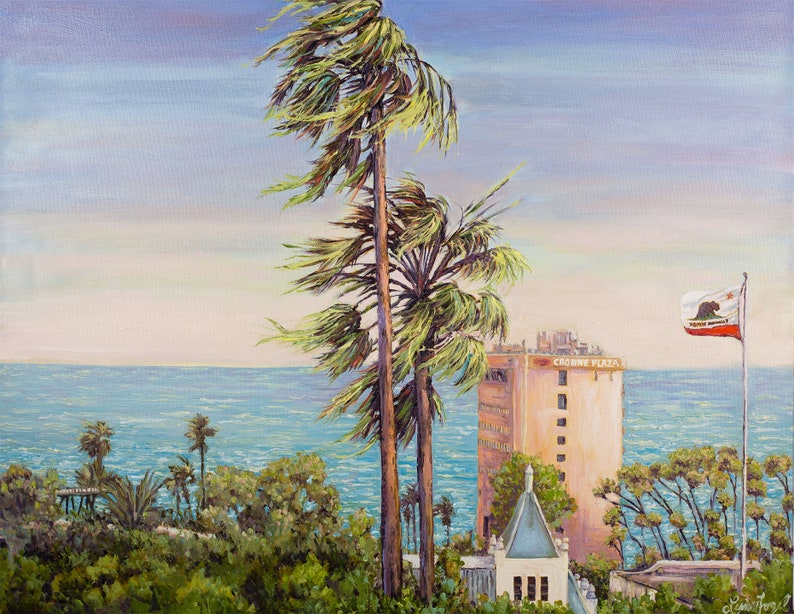 Ventura Art Ventura Cityscape Art California Palm Trees Etsy
