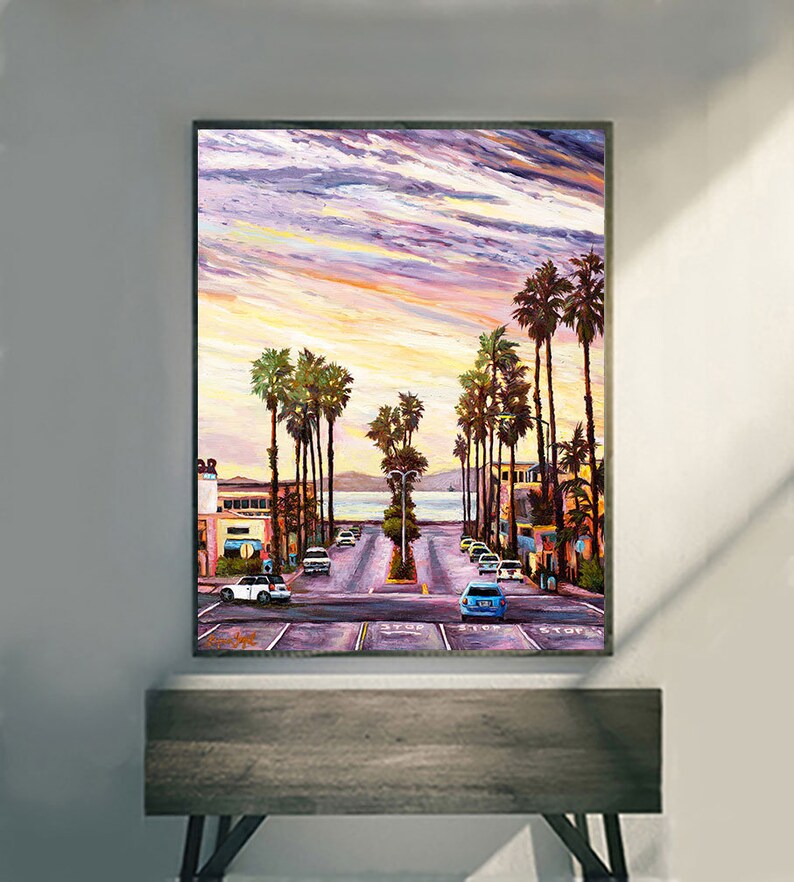 Ventura Art Cityscape of Ventura California Palm Trees Etsy