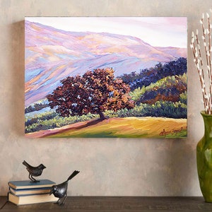 Oak Tree Pink Moment prints on fine art paper, gallery wrap canvas and gallery wrap canvas in float frame, Ojai Pink Moment, Ojai art print image 5
