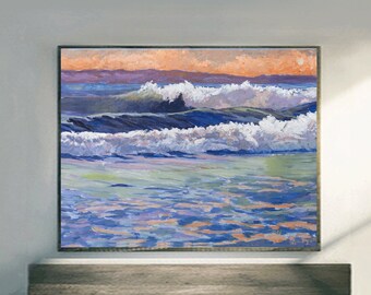 Ocean Sunset prints on fine art paper, gallery wrap canvas and gallery wrap canvas in float frame, beach prints, beach canvas