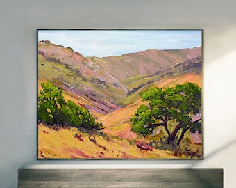 Ojai Oak tree Landscape prints on fine art paper, gallery wrap canvas and gallery wrap canvas in float frame, oak trees in Ojai art