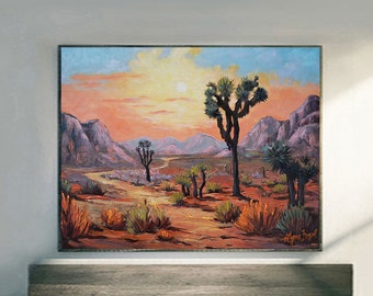 Joshua Tree prints on fine art paper, gallery wrap canvas and gallery wrap canvas in float frame, Desert art, Cactus landscape prints