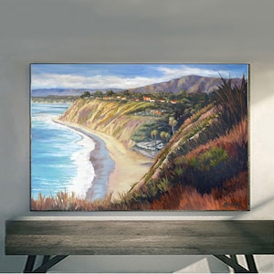 Arroyo Burro Beach, Santa Barbara print, Hendrys Beach print on fine art paper and gallery wrap canvas framed, Santa Barbara painting