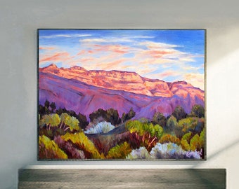 Ojai Pink Moment Topa Topa Mountain prints on fine art paper, gallery wrap canvas and gallery wrap canvas in float frame, Ojai wall decor