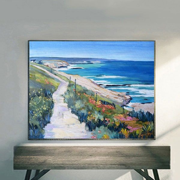 Cambria Coast prints on fine art paper, gallery wrap canvas and gallery wrap canvas in float frame, Monterey coastal wall decor, ocean print