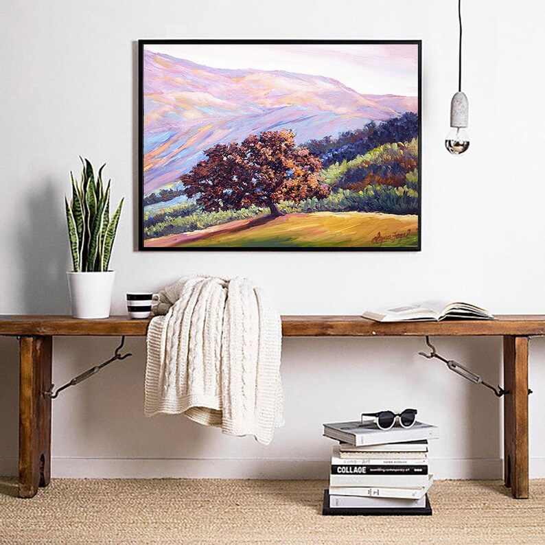 Oak Tree Pink Moment prints on fine art paper, gallery wrap canvas and gallery wrap canvas in float frame, Ojai Pink Moment, Ojai art print Bild 4