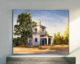 Barnsdall Rio Grande Service Station print on fine art paper and gallery wrap canvas framed or unframed, Goleta painting in prints,