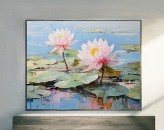 Pink Lotus prints on fine art paper, gallery wrap canvas and gallery wrap canvas in float frame, lotus flower, lotus, Lotus wall art,