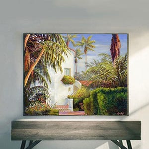 Biltmore Rotunda Art Print, Santa Barbara Painting, Framed Canvas Option