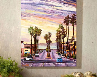 Ventura art Cityscape prints on fine art paper, gallery wrap canvas and gallery wrap canvas in float frame, Seaward Avenue Ventura