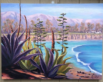 Coal Oil Point 30x40" Original oil Painting on Gallery Wrap Canvas,  Isla Vista, Goleta, Santa Barbara beach painting, Ocean oil painting