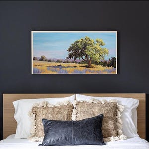 Impresión de paisaje de robles del valle de Ojai, en lienzo enmarcado o papel de bellas artes imagen 4