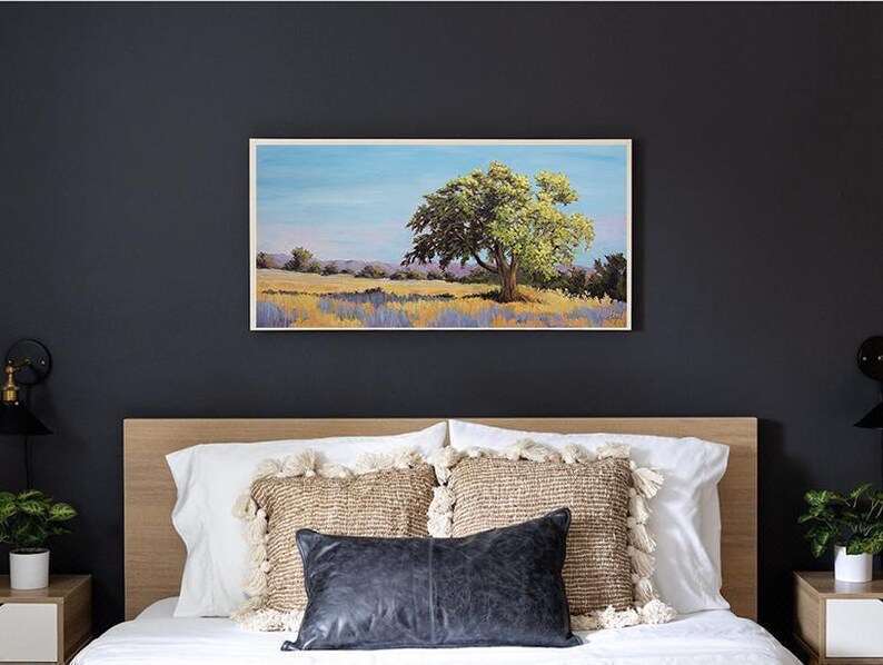 Impresión de paisaje de robles del valle de Ojai, en lienzo enmarcado o papel de bellas artes imagen 4