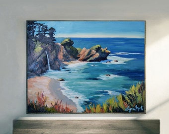 Big Sur McWay Falls  prints on fine art paper, gallery wrap canvas and gallery wrap canvas in float frame, Julia Pfeiffer Burns State Park