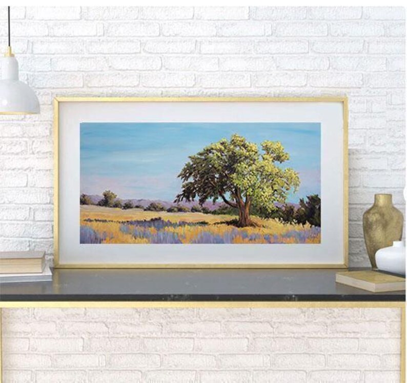 Impresión de paisaje de robles del valle de Ojai, en lienzo enmarcado o papel de bellas artes imagen 5